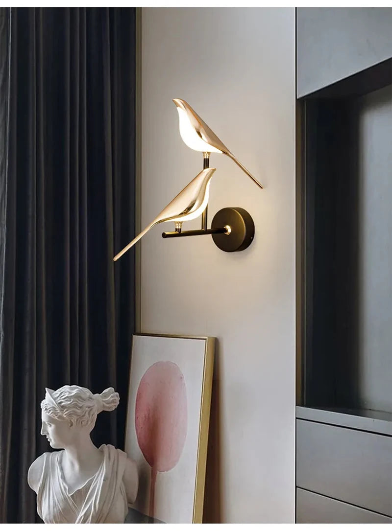 Golden Bird Art Deco LED Wall Sconce