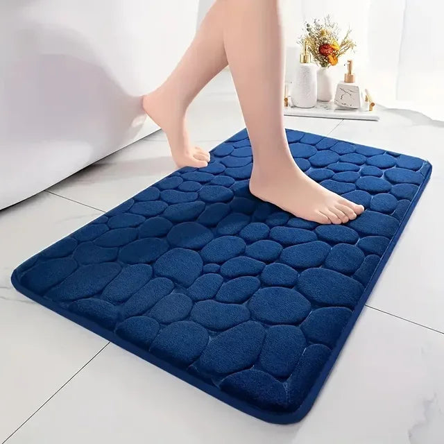 Cobblestone Embossed Non-Slip Absorbent Bathroom Mat