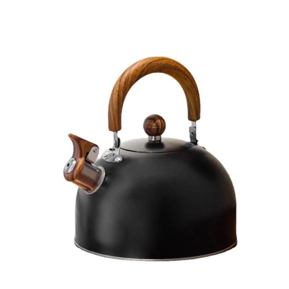 Stainless Steel Wooden Handle Whistling Tea Kettle