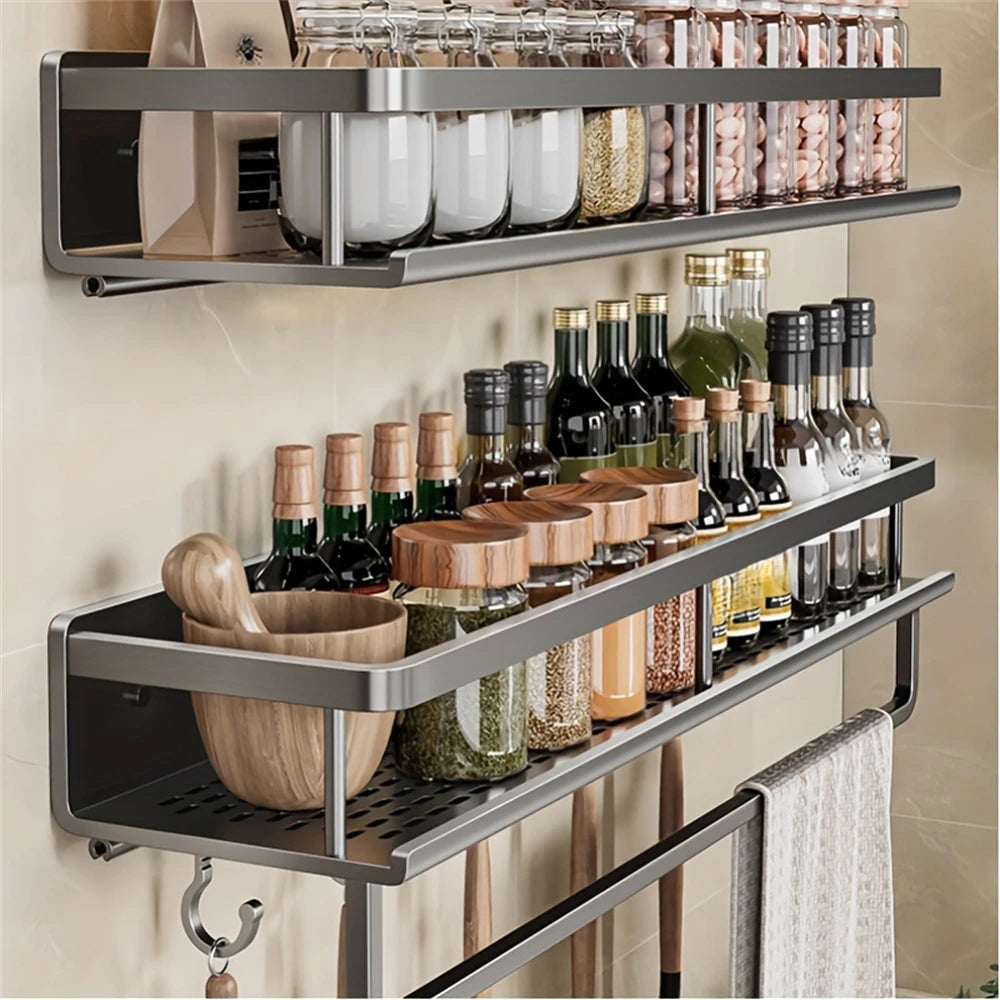 Wall Mounted Multi-Function Kitchen Seasoning Storage Rack