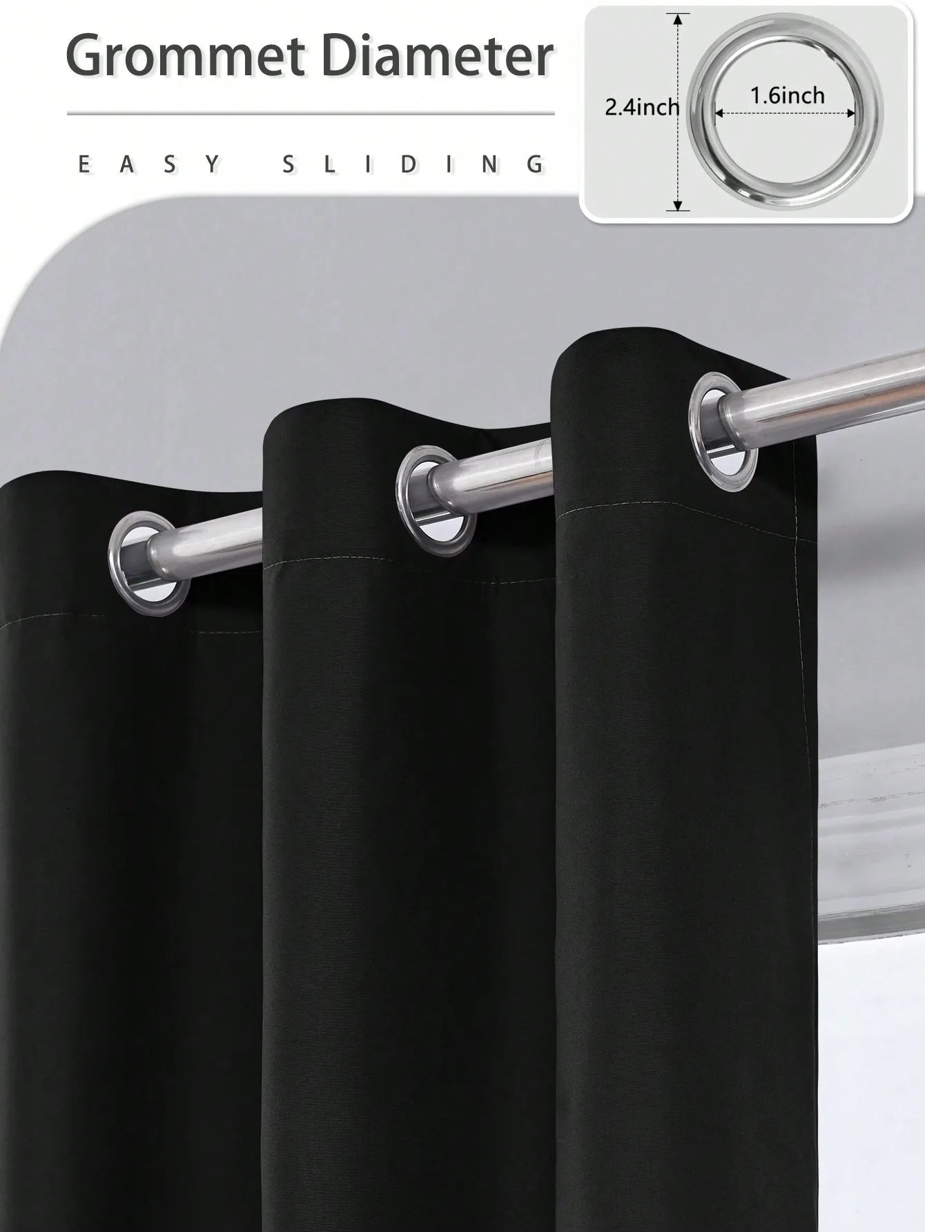 100% Light Blocking Grommet Top Blackout Drapes