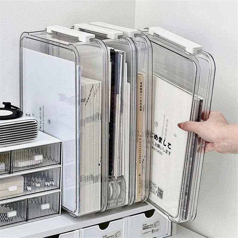 Acrylic Paper Organizer - Transparent A4 Desktop Storage Box | Dust Proof Office Holder