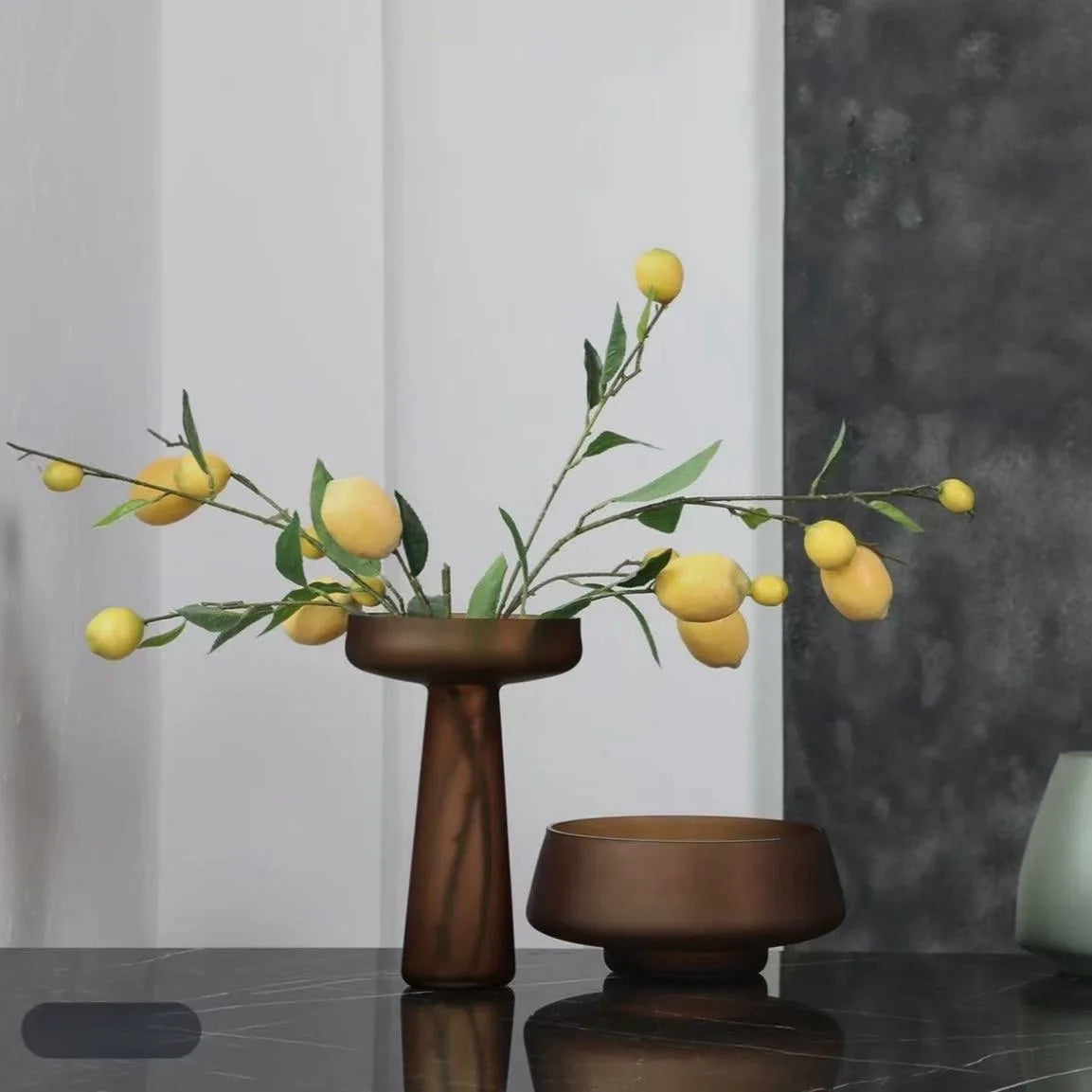 Frosted Glass Vessel — Nordic Style Flower Display Vessel | Luxury Home Decoration