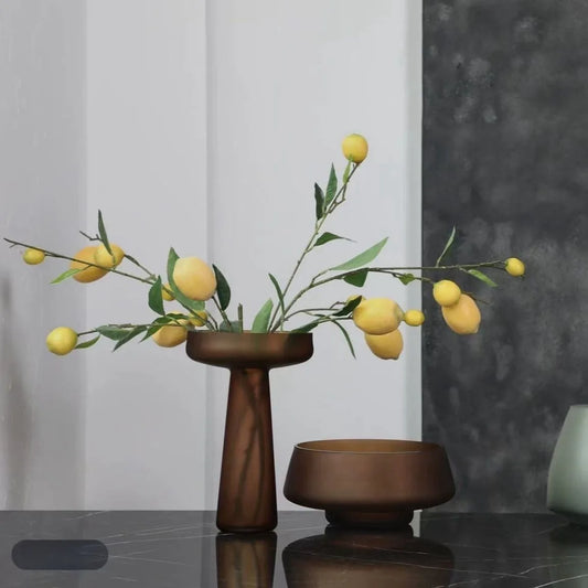 Frosted Glass Vessel — Nordic Style Flower Display Vessel | Luxury Home Decoration