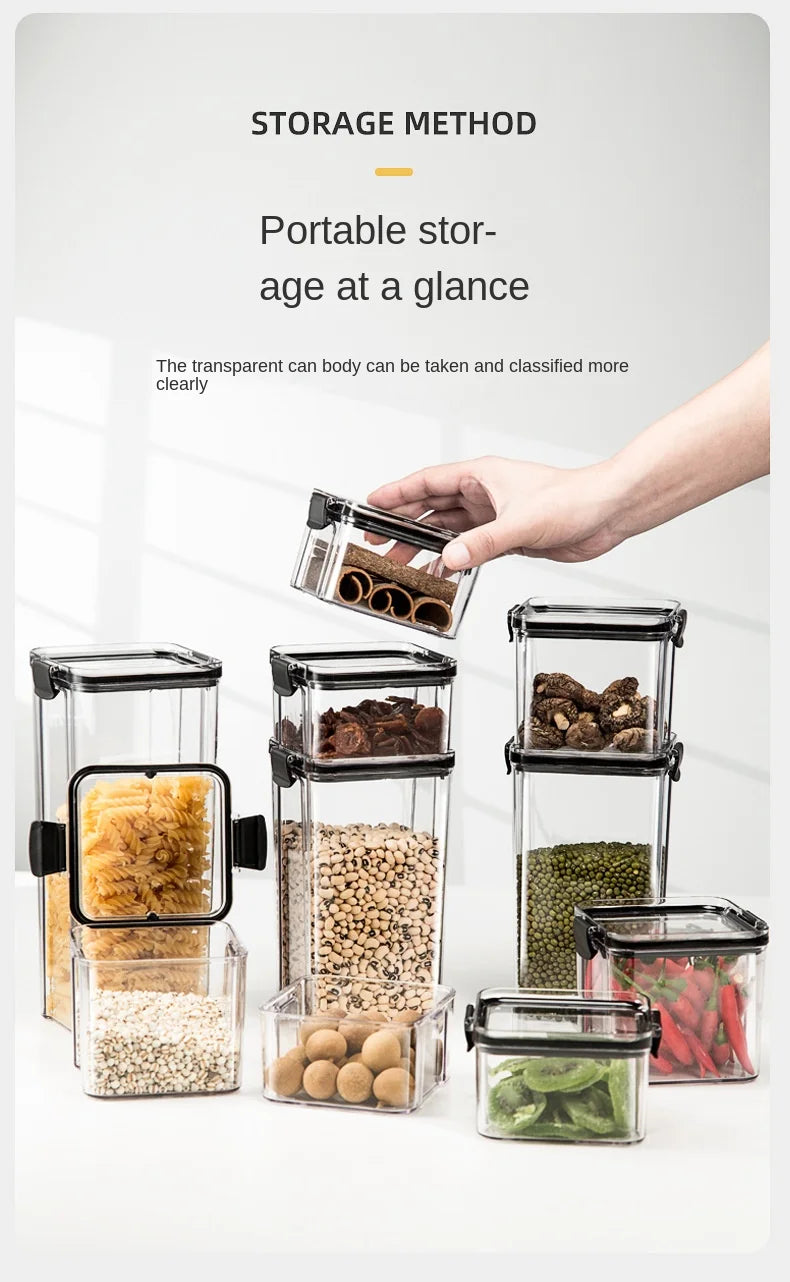 Moisture-Proof Sealed Acrylic Kitchen Storage Jar Set
