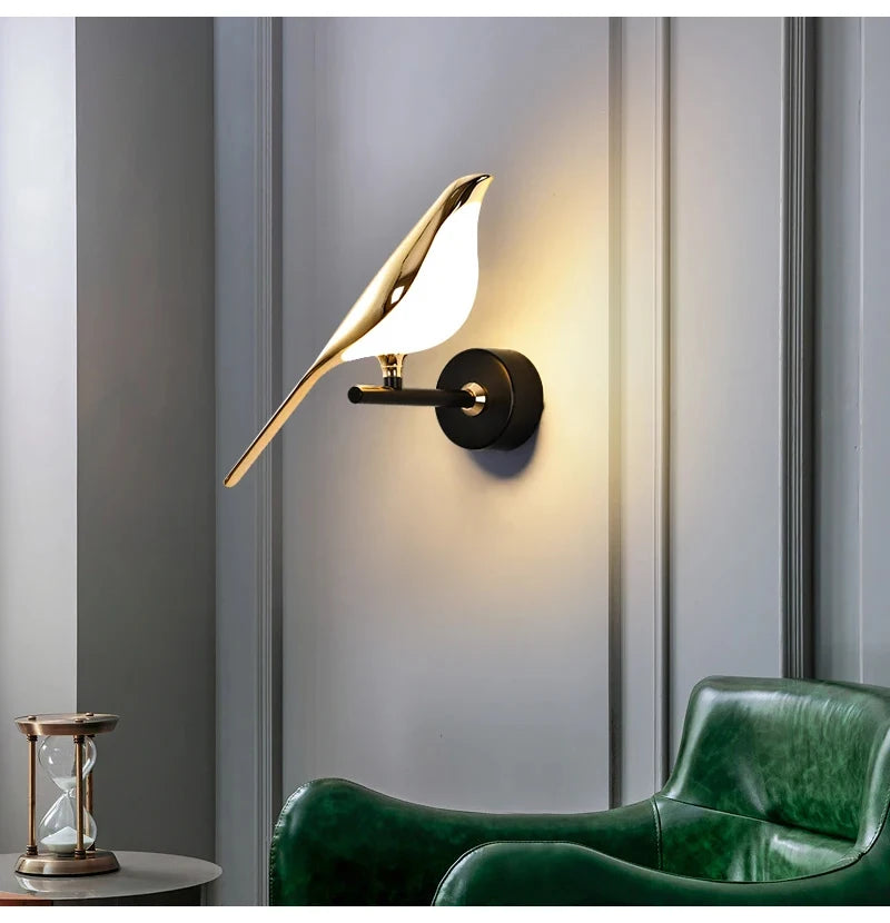 Golden Bird Art Deco LED Wall Sconce