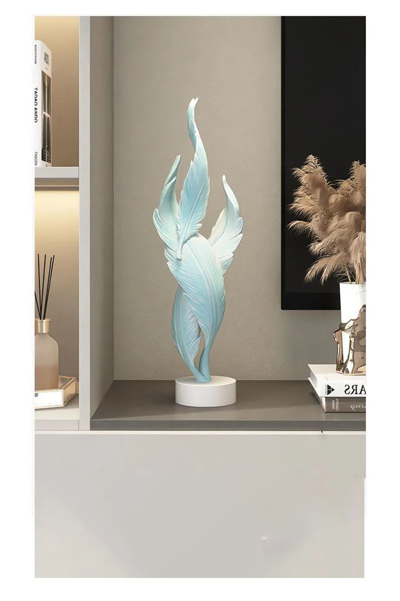 Modern Creative Feather Resin Desktop Sculpture