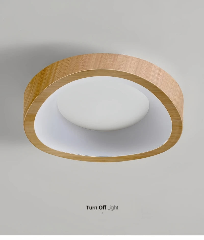 Nordic Minimalist Wood Grain Surface Mounted Ceiling Lamp