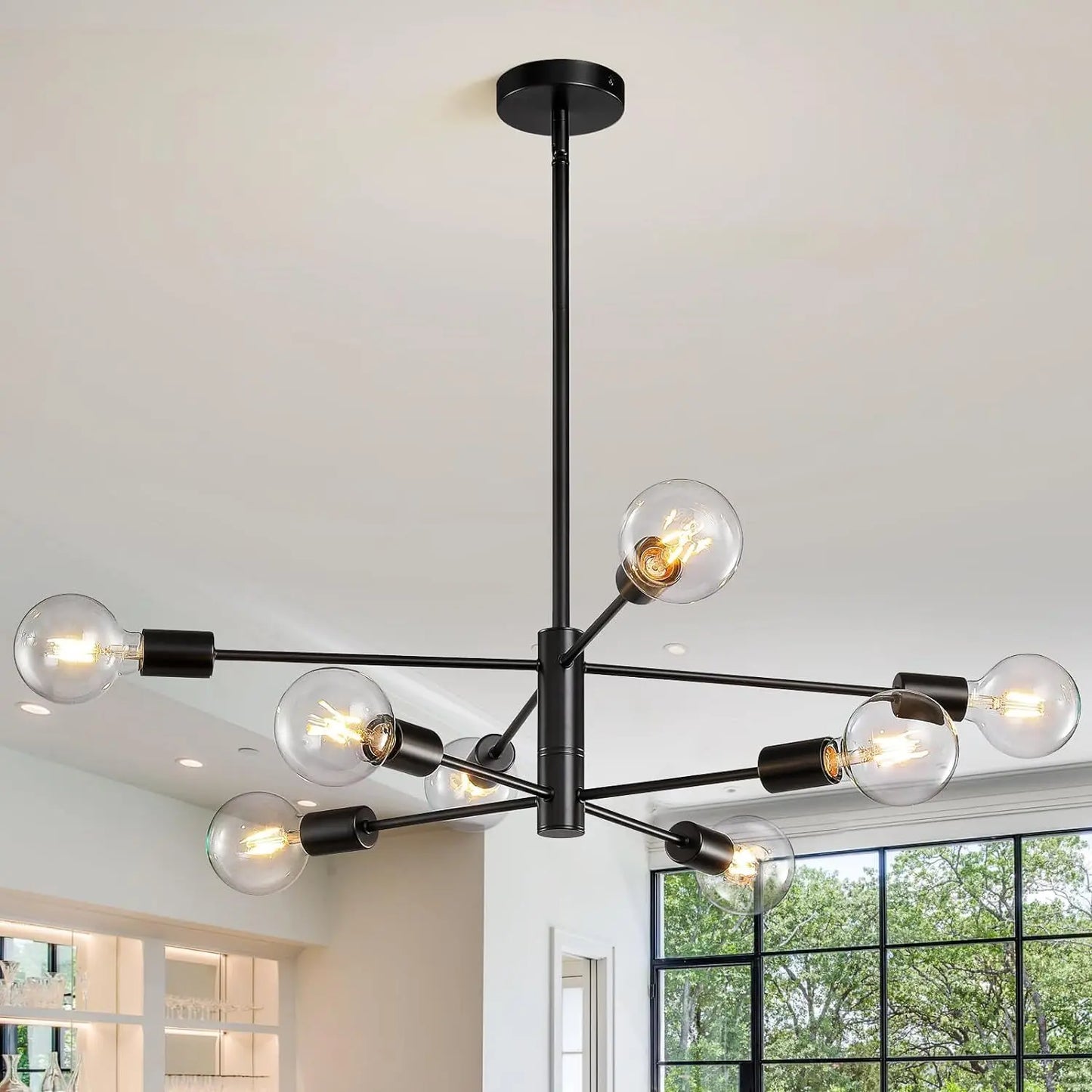 Black Gold Iron Multi Arm Ceiling Chandelier