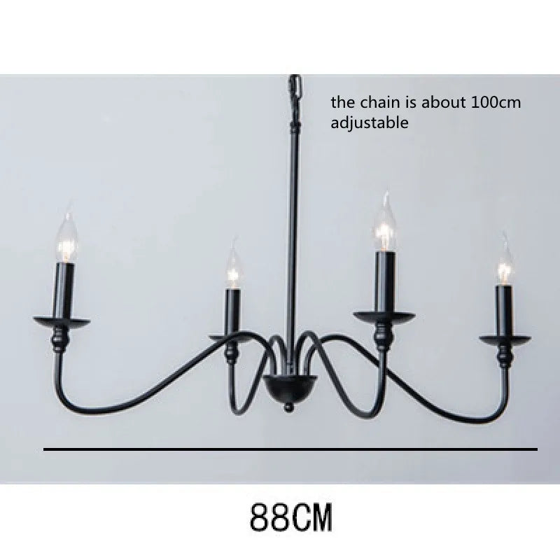 Retro Black Gold Loft Chandelier