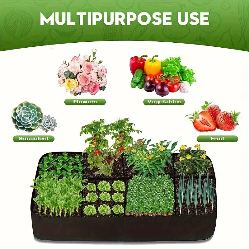 Breathable 8 Grid Raised Garden Bed Grow Bags