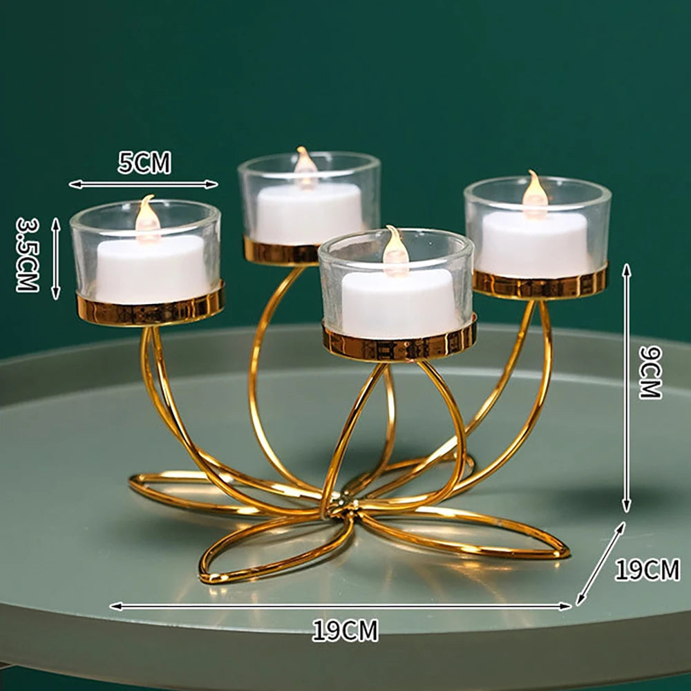 Gold Iron Romantic Candlelight Dinner Candle Holder