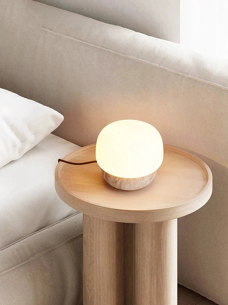 Travertine Mushroom Shaped LED Floor Lamp