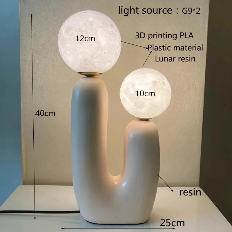 Nordic Glass Resin Base Table Lamp