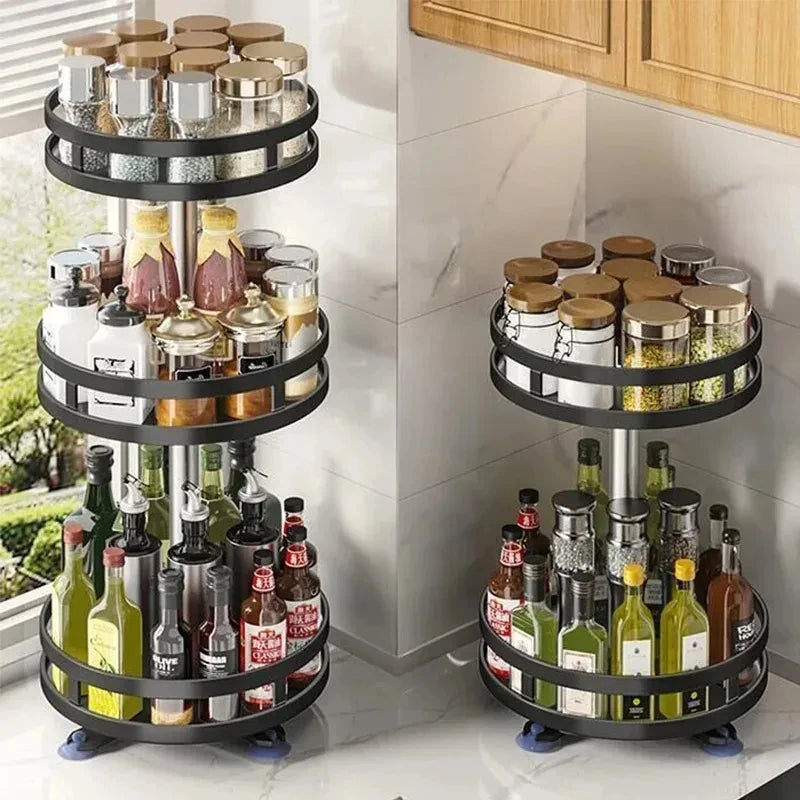 3 Tier Stainless Steel 360 Rotating Spice Rack