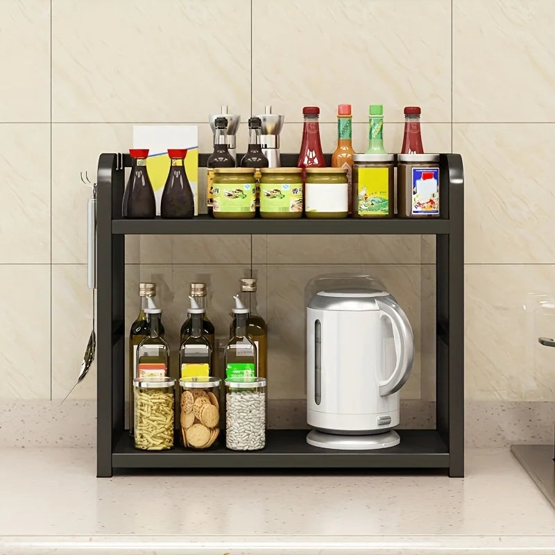 2 Tier Rustproof Metal Countertop Kitchen Shelf