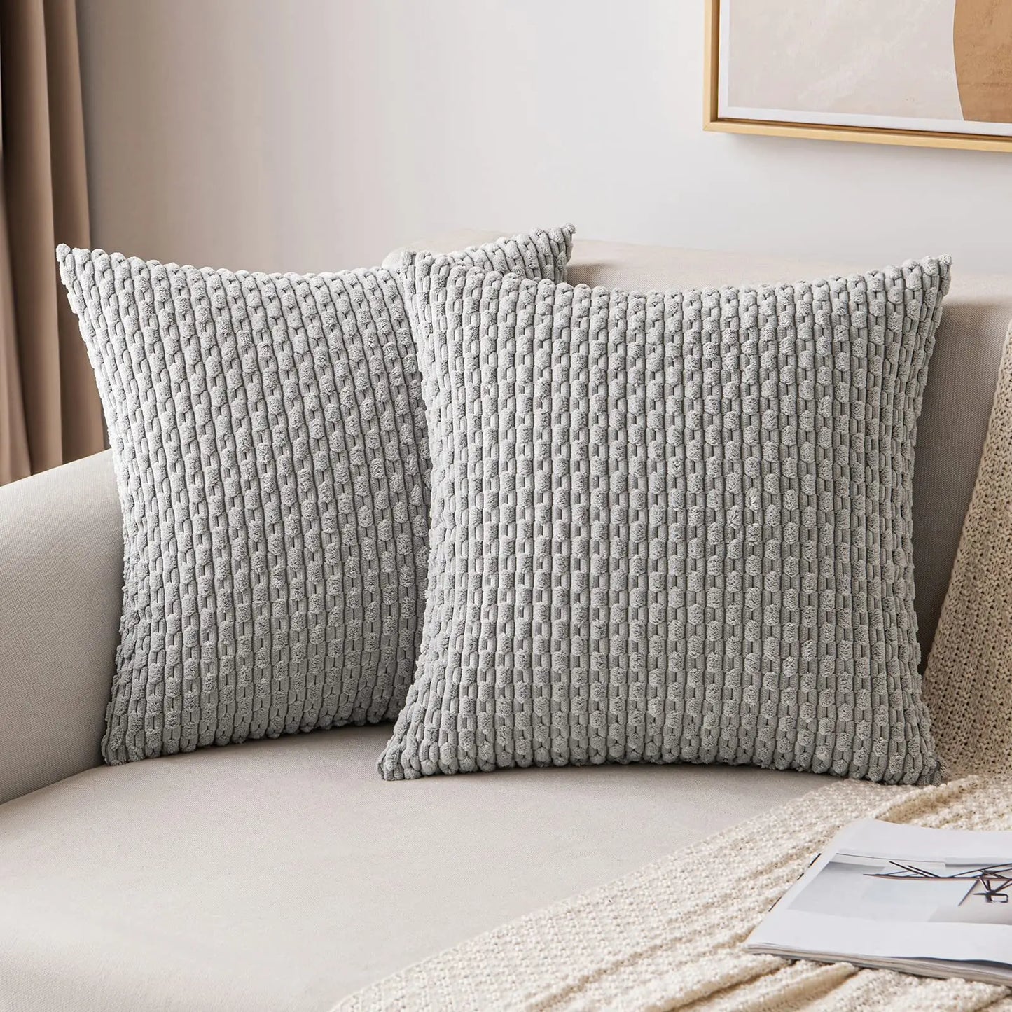 Decorative Pillow Cover — Luxury Woven Cotton Polyester Cushion