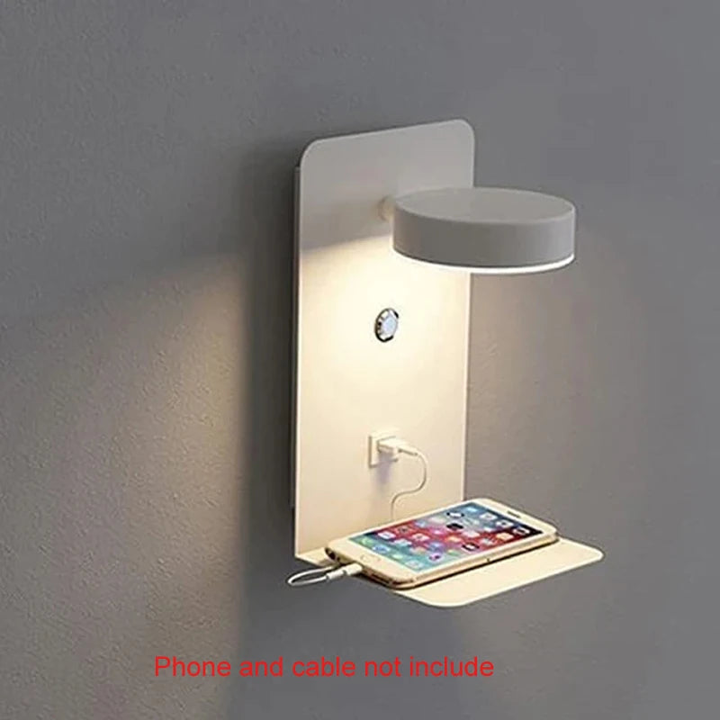 USB Charging Bedside Reading Wall Lamp