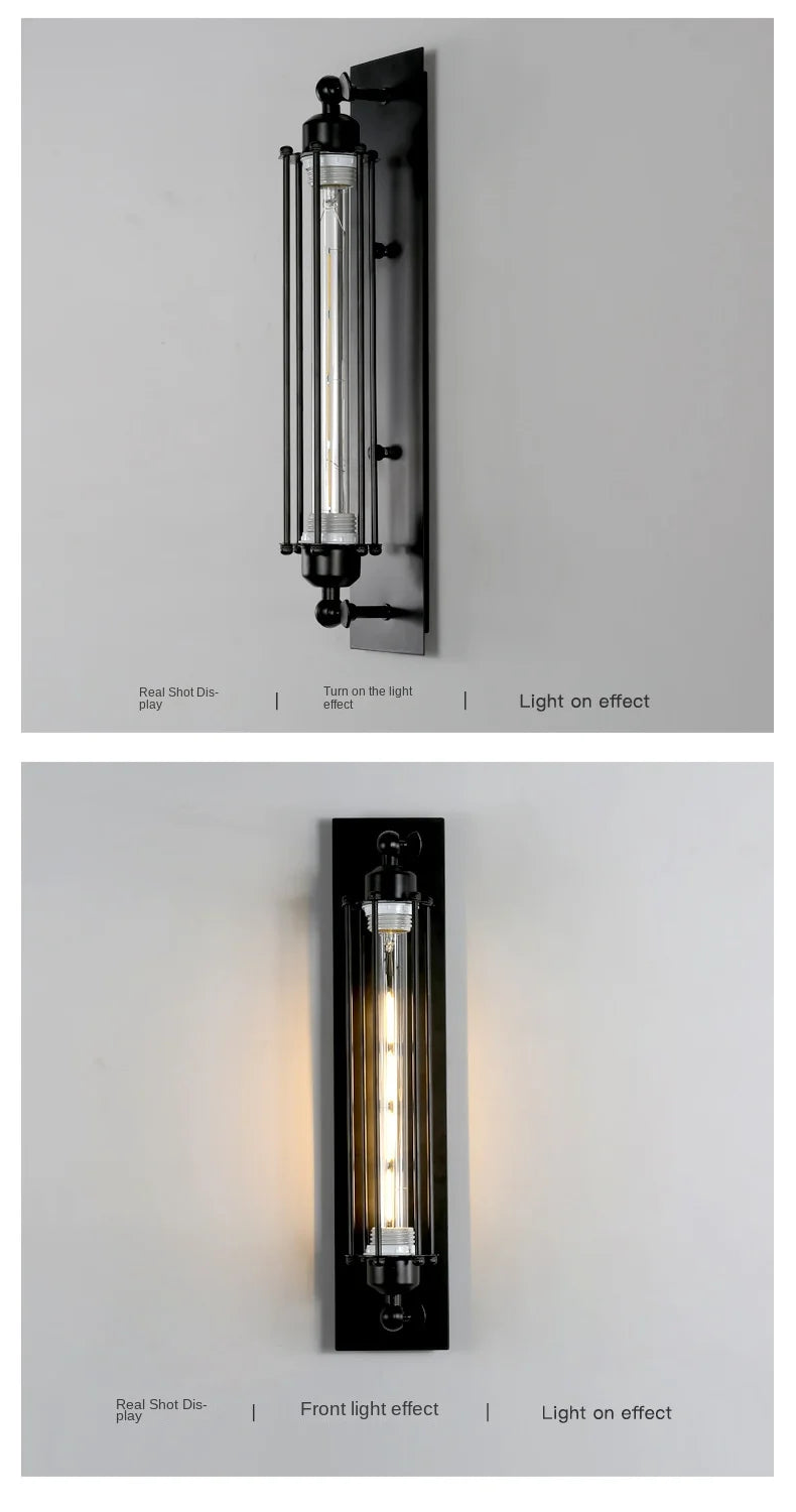 Retro Industrial Iron Loft Wall Sconce