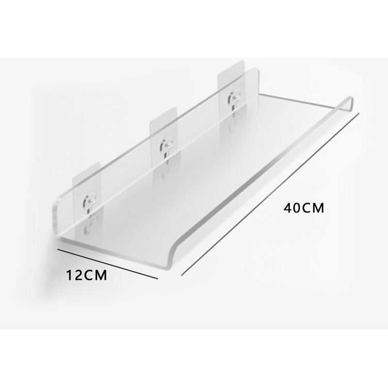 Invisible Floating Shelves - Acrylic Wall Mounted Single Level Shelf | Eco Friendly Design