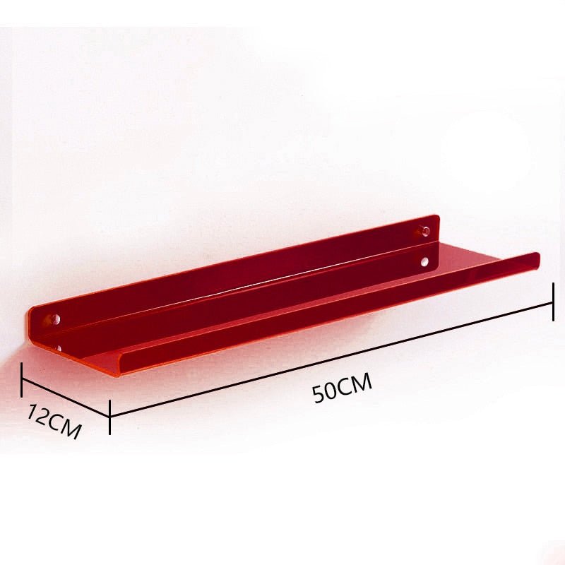 Invisible Floating Shelves - Acrylic Wall Mounted Single Level Shelf | Eco Friendly Design