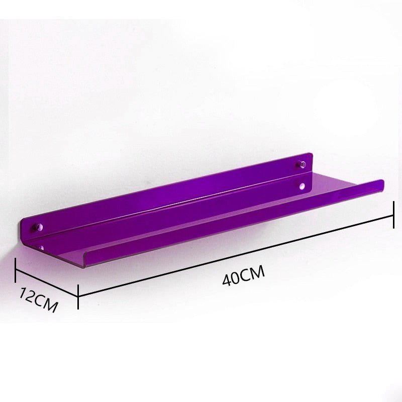 Invisible Floating Shelves - Acrylic Wall Mounted Single Level Shelf | Eco Friendly Design