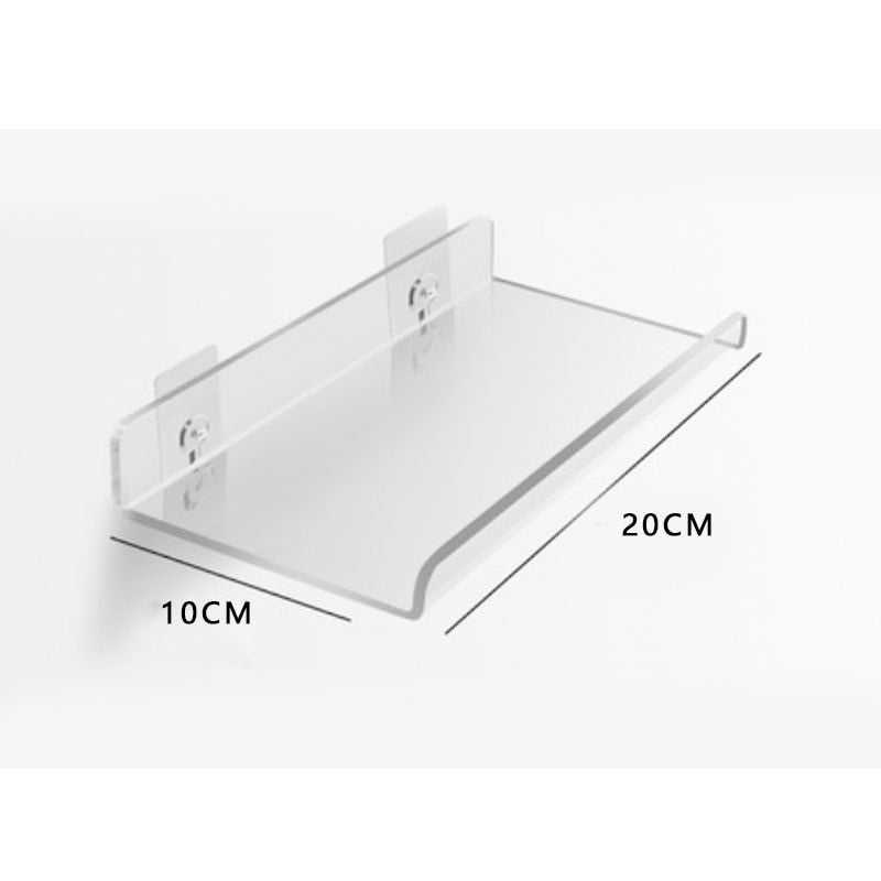Invisible Floating Shelves - Acrylic Wall Mounted Single Level Shelf | Eco Friendly Design