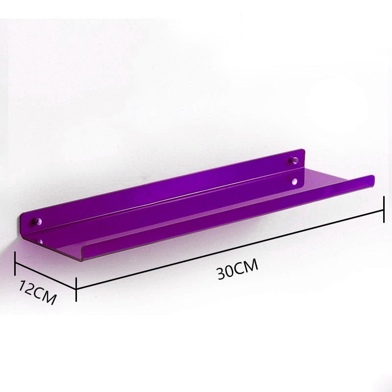 Invisible Floating Shelves - Acrylic Wall Mounted Single Level Shelf | Eco Friendly Design