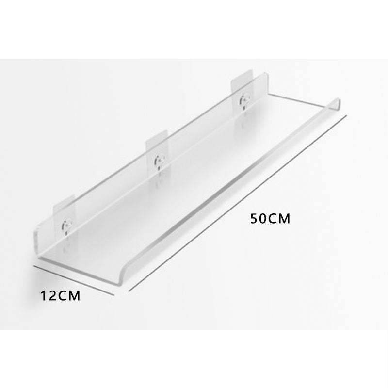 Invisible Floating Shelves - Acrylic Wall Mounted Single Level Shelf | Eco Friendly Design